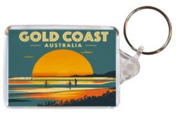 Gold Coast - Australia - Artistic Double Sided Large Keyring 26A1