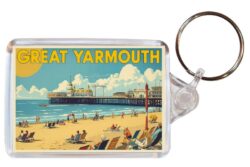 Great Yarmouth - Norfolk - Artistic Double Sided Large Keyring 26E1
