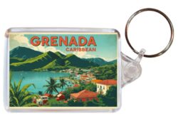 Grenada - Caribbean - Artistic Double Sided Large Keyring 26C1