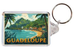 Gudaeloupe - Caribbean - Artistic Double Sided Large Keyring 26C1