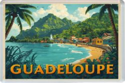 Guadeloupe - Caribbean - Artistic Jumbo Fridge Magnet 26C1