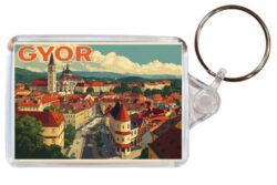 Gyor - Hungary - Artistic Double Sided Large Keyring 26H1