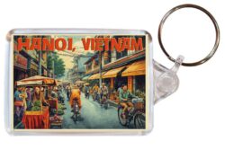 Hanoi - Vietnam - Artistic Double Sided Large Keyring 26V1