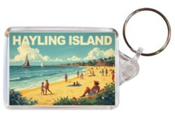 Hayling Island - Hampshire - Artistic Double Sided Large Keyring 26E1