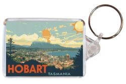 Hobart - Australia - Artistic Double Sided Large Keyring 26A1