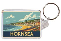 Hornsea - Yorkshire - Artistic Double Sided Large Keyring 26E1