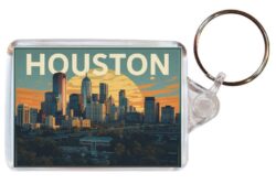 Houston - USA - Artistic Double Sided Large Keyring 26US1