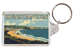 Hunstanton - Norfolk - Artistic Double Sided Large Keyring 26E1