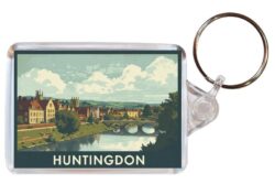 Huntingdon - Cambridgeshire - Artistic Double Sided Large Keyring 26E1