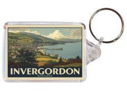 Invergordon - Scotland - Artistic Double Sided Large Keyring 26S1