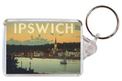 Ipswich - Suffolk - Artistic Double Sided Large Keyring 26E1