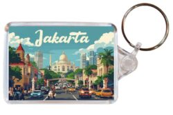 Jakarta - Indonesia - Artistic Double Sided Large Keyring 26I1