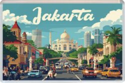 Jakarta - Indonesia - Artistic Jumbo Fridge Magnet 252