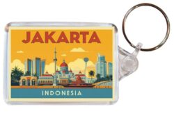 Jakarta - Indonesia - Artistic Double Sided Large Keyring 26I2
