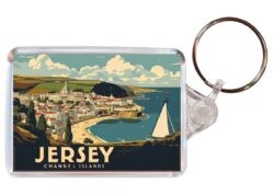 Jersey - Channel Islands - Artistic Double Sided Large Keyring 26CI1