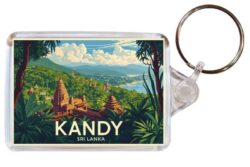 Kandy - Sri Lanka - Artistic Double Sided Large Keyring 26SL1