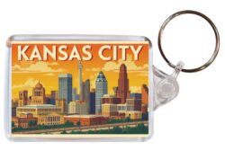 Kansas City - USA - Artistic Double Sided Large Keyring 26US1