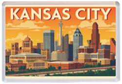Kansas City - USA - Artistic Jumbo Fridge Magnet 26US1