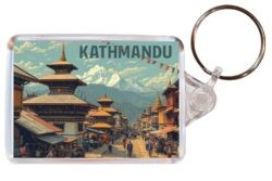 Kathmandu - Nepal - Artistic Double Sided Large Keyring 26N1