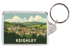 Keighley - Yorkshire - Artistic Double Sided Large Keyring 26E1