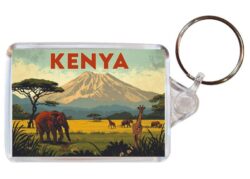Kenya - Artistic Double Sided Large Keyring 26K1