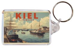 Kiel - Germany - Artistic Double Sided Large Keyring 26F1