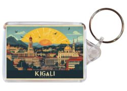 Kigali - Rwanda - Artistic Double Sided Large Keyring 26R1