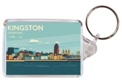 Kingston-upon-Hull - Yorkshire - Artistic Double Sided Large Keyring 26E1