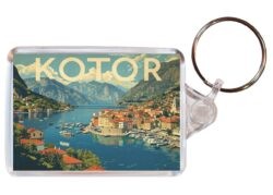 Kotor - Montenegro - Artistic Double Sided Large Keyring 26M1