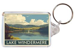Lake Windermere - Cumbria - Artistic Double Sided Large Keyring 26E1