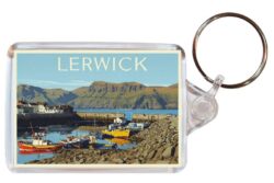 Lerwick - Scotland - Artistic Double Sided Large Keyring 26S1
