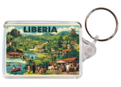 Liberia - Artistic Double Sided Large Keyring 26L1