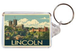 Lincoln - Lincolnshire - Artistic Double Sided Large Keyring 26E1