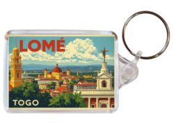 Lome - Togo - Artistic Double Sided Large Keyring 26T1
