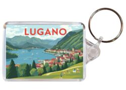 Lugano - Switzerland - Artistic Double Sided Large Keyring 26S1