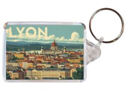 Lyon - France - Artistic Double Sided Large Keyring 26F2