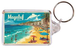 Magaluf - Spain - Artistic Double Sided Large Keyring 26S1