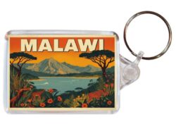 Malawi - Artistic Double Sided Large Keyring 26M1
