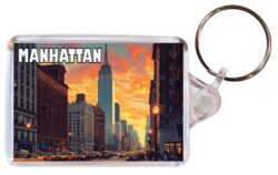 Manhattan - USA - Artistic Double Sided Large Keyring 26US1