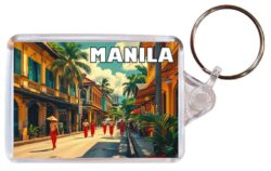 Manila - Philippines - Artistic Double Sided Large Keyring 26P1