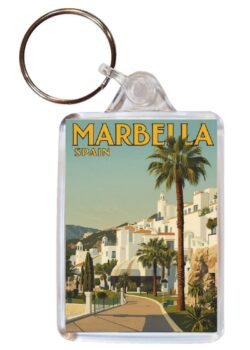 Marbella - Spain - Artistic Double Sided Large Keyring 26S1