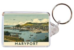 Maryport - Cumbria - Artistic Double Sided Large Keyring 26E1