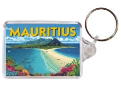 Mauritius - Artistic Double Sided Large Keyring 26M1