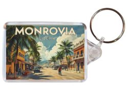 Monrovia - Liberia - Artistic Double Sided Large Keyring 26L1