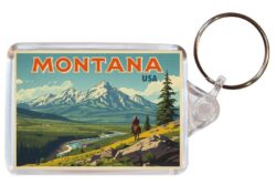 Montana - USA - Artistic Double Sided Large Keyring 26US1