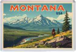 Montana - USA - Artistic Jumbo Fridge Magnet 26US1