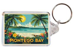 Montego Bay - Jamaica - Artistic Double Sided Large Keyring 26C1