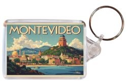Montevideo - Uruguay - Artistic Double Sided Large Keyring 26U1