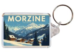 Morzine - France - Artistic Double Sided Large Keyring 26F1