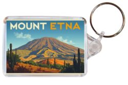 Mount Etna - Italy - Artistic Double Sided Large Keyring 26I1